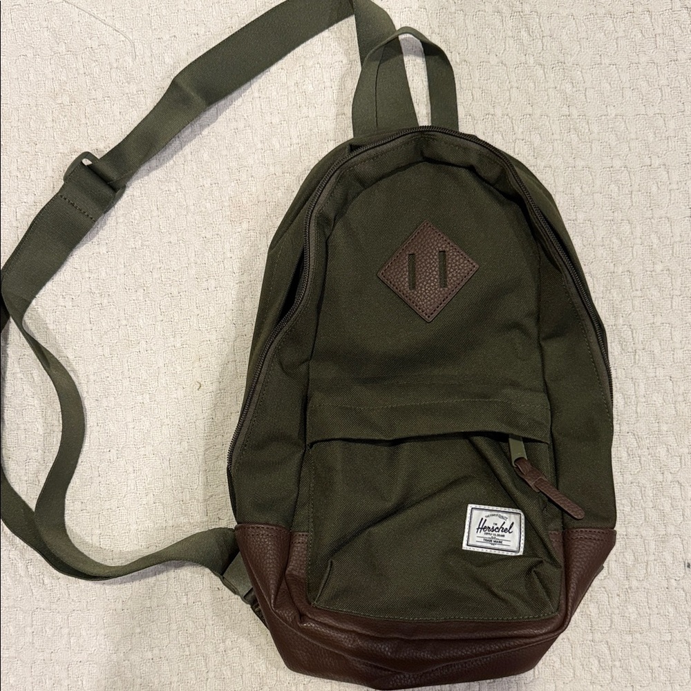 Herschel Supply Company Green and Brown crossbody mini backpack
